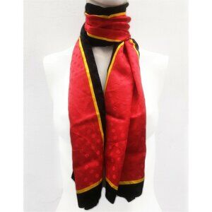 ❤️VINTAGE CAROLINA HERRERA BLACK RED YELLOW POLKA DOT SILK SCARF